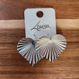 Lovisa Silvertone Wavey Heart Earrings